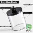 8 Pack Acrylic Qtip Holder Dispenser for Cotton Swabs, Balls, Pads, Floss - Plastic Canister Apothecary Jar Set, Bathroom Essentials Accessories Decor Vanity Makeup Storage Organizer - Clear & Black