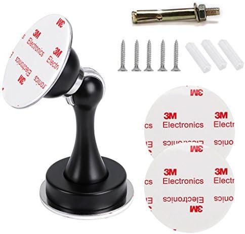 Sumnacon Magnetic Door Stopper, Heavy Duty Stainless Steel Door Stop Holder Come with 4 Pcs 3M Double-Sided Adhesive Tape & Hardware Screws,Install with Adhesive Tape Or Screws On Floor Wall (Black)