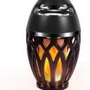 Outdoor Bluetooth Speakers, Wireless Speaker with LED Flame Speaker,Ipx5 Waterproof Design, Bluetooth 5.0 LED Flame Lamp for Outdoor Party, Camping and Desktop Decoration (Black)