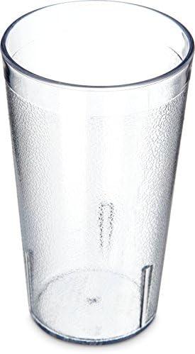 Carlisle FoodService Products Stackable Tumbler with Pebbled Exterior for Restaurants, Cafeterias, And Fast Food, Plastic, 12 Ounces, Clear, (Pack of 24)