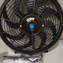 14" inch Slim Fan Push Pull Electric Radiator Cooling Fans 12V Mount Kit Unversal Black