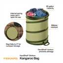 Fiskars Kangaroo Collapsible Garden Bag with Heavy Duty Hardshell Bottom for Yard Waste, 30 Gallon Reusable Container for Lawn Care and Gardening (Green)
