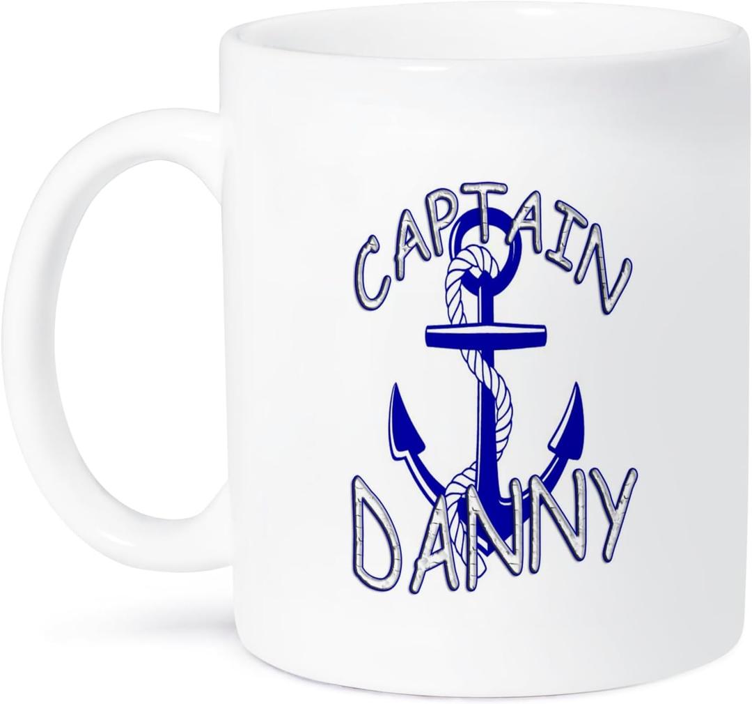 3dRose Captain Nathan Personalized Quotes Mug, 15 oz