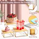 Wenqik 3 Pcs Buffet Riser Set 8" 10" 12" Gold Cake Stand, Metal Display Catering Dessert Table Riser Food Display Stand for Wedding Birthday Party Anniversary Reception