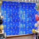 Blue with Gold Ring Print Foil Fringe Curtains Backdrop Birthday Party Decorations,2 Pack 3.28 x 6.56 Ft Hedgehog Theme Cartoon Happy Birthday for Boys Party Supplies Decorations