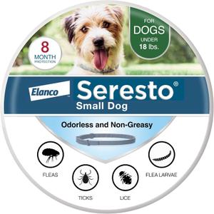 Seresto Small Dog Vet-Recommended Flea & Tick Treatment & Prevention Collar for Dogs Under 18 lbs. | 8 Months of Protection