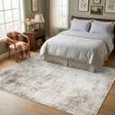 Washable Rugs 5x7 Area Rugs for Living Room,Rug for Bedroom, Vintage Distressed Non-Slip, Ultra Soft Faux Wool Carpet for Dining Room, Beige Brown for Home Office Dcor