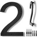 8 Inch Large Floating House Numbers, Black Modern House Number for Outside, Home Address Numbers for Outdoor Garage Gate Wall Street (2)