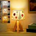Hortsun Pressed Floral Lamp Bedside Vintage Flower Desk Lamp for Bedroom Living Room, Dorm, Home, Office Decor(1 Pcs,Triangle Style)