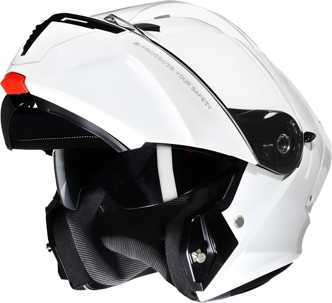 CYRIL Modular Motorcycle Helmet DOT Approved, Flip Up Full Face for Adults, Intercom ready, eyewear friendly with 3 visors (extra smoke shield), light 3.6 lbs build, and carrying bag, Medium
