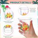 100 Pcs Beach Pool Party Plastic Cups with Straws 12 oz Summer Swimming Disposable Drinking Cups for Beach Pool Luau Holiday Party Favors