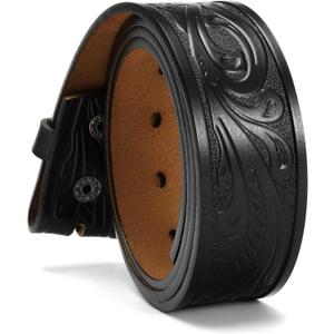 CHAOREN Western Belts for Men without Buckle - Cowboy Belt 1.5" Full Grain Leather Belt for Jeans - One Solid Piece Leather