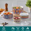 vancasso Serving Bowls with Lids Set of 4, Ceramic Nesting Mixing Bowls for Food Storage, Prep and Stackable, Dishwasher & Microwave Safe Gift Set, 60/36/20/10 OZ, Series SIMI