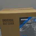 PIC AUTO Leather Car Seat Covers, Sports Carbon Fiber & Mesh Design, High-Back Two Front Set, Waterproof Automotive Seat Covers, Airbag Compatible, Universal Fit for Most Cars (Black & Black)