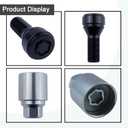 Lockable Wheel Bolt Rim Locks M14x1.25 Compatible with BMW 228i 328d 328i 335i 428i 435i 528i 535d 535i 650i X1 X2 X3 X4 X5 X6 X7 Z4 M2 M3 M4,Replace for 36136792851