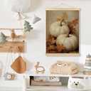 BCUANGD Vintage Fall Wall Art - Autumn Wall Decor Poster Hanger with Wood Frames, Retro Pumpkin Maple Leaf Wall Hanging Canvas Decor for Farmhouse Home Bedroom, 12x16 Inches