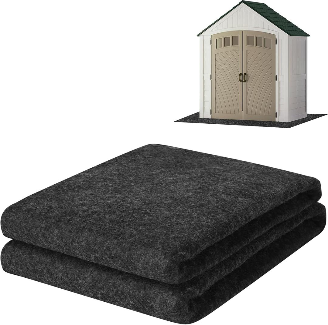 ToLanbbt Outdoor Storage Shed Floor Mat, 12 x 8.2 FT Waterproof Carport Mat, Washable Furniture Pad with Non Slip Backing for Dust, Oil, Protection, Storage Shed Not Included