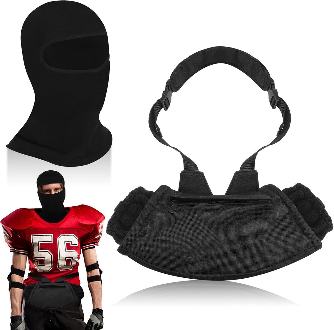 Sumind 2 Set Football Hand Warmer Pouch Winter Football Warming Pouch Balaclava Full Face Mask Tactical Hand Warmer for Youth Adult Outdoor Sport Gifts Accessories