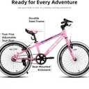 JOYSTAR Lubbock 20 24 Inch Kids Bike for Boys & Girls Ages 7-12 Years Hardtail Mountain Bike for Kids with 1-Speed/7-Speed Drivetrain, White Wall Knobby Tires, Kids' Bicycle, 20 Inch Wheels