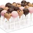 Stockroom Plus Clear Acrylic Cake Pop Stand for Dessert Table 9 x 5.9 Inch with 24 Holes - Candy & Cake Pop Holder Display & Drying Rack - Cakepop Stand Display