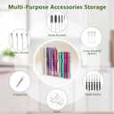 Malldii 9.5" Large Acrylic Straw Holder for Cabinet Door - Reusable Tumbler Straw Organizer Storage, Small Kitchen Accessories Container, Ultra Sticky Cupboard Door Mounted (Transparent)
