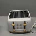 West Bend Timeless 4-Slice Toaster with 7 Browning Levels, Bagel/Waffle/Defrost Settings, High-Lift Lever, Anti-Jam, Easy-Clean Crumb Tray, 4-Slice, White/Gold