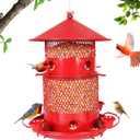 Bird Feeder, Metal Bird feeders for Bird Lovers, Large Capacity Design, Cardinal Bird Feeder, Bird feeders for Outdoors (Red, 4.5LB) (4.5LB, Red)