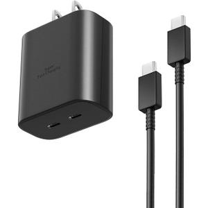 Super Fast Charger Fast Charging Block,45W Dual Port USB C Wall Charger Fast Charging for S25 Ultra/S24/S23/S22/S21/S20/A14/A54,Z Flip7/Fold 7 with 5FT Android Type C Charging Cable