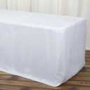 Efavormart 6FT Fitted White Polyester Table Cover Commercial Grade Wedding Banquet Event Tablecloth for Event Tradeshow Use