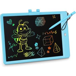 KOKODI LCD Writing Tablet, Gifts for 3 Years Old Boys and Girls10 Inch Colorful Doodle Board Drawing Tablet, Erasable Reusable Electronic Drawing Pads, Educational and Learning Toys for Kids (10in, Blue)