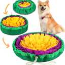 Vivifying Snuffle Mat for Dogs, Enrichment Dog Puzzle Toys for Slow Eating and Keep Busy, Adjustable Sniff Mat Encourages Natural Foraging Skills and Mental Stimulation(Yellow Purple)