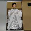 Cyraft Moving Angel Tree Topper with Lights, 12’’ White and Silver, Separately Controlled Flapping Wings and Bright LEDs, 6 On / 18 Off Hours Cycle