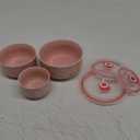 Whitenesser Food Storage Containers with Lids, Pink Ceramics Bowls Set with Lids  Japanese Microwave Nesting Mixing Bowls Set Serving Soup Salad Snack Noodle Friut(3 Piece Set)