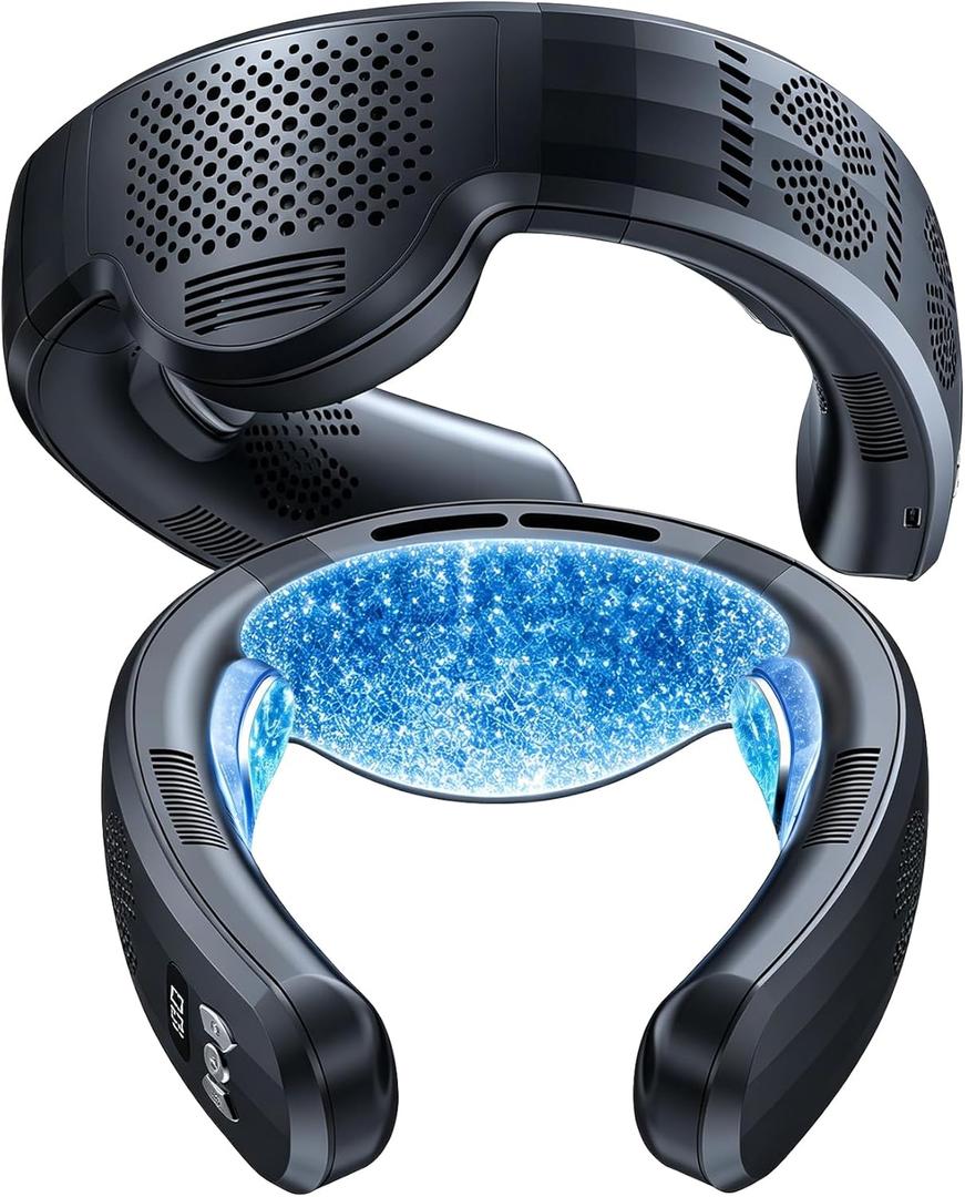 Portable Neck Fan Air Conditioner,2026 Wearable Neck Cooler with 3 Cooling Plates,4739 sq mm Cooling Area,3D Airflow,6000mAh USB-C Rechargeable Personal Fan,Quiet Cooling Fan for Travel Office Outdoor