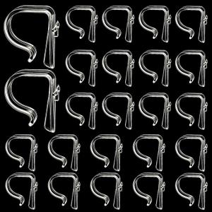 Chunful 24 Packs Clear Church Pew Clips for Weddings Heavy Duty Plastic Pew Hooks Decorations Church Bench Bow Holders for Aisle Chairs Railing Bow Garland Decor