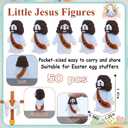 ILHSTY 50 Pcs Little Jesus Figures  Mini Rubber Jesus Toys Jesus Love You for Easter Egg Fillers Egg Hunts Religious Party Favors Gifts Hide and Seek Baptism Gifts Sunday School (Brown)