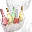 HOYTST 7L Ice Buckets for Parties, 2-Pack Clear Acrylic Champagne Bucket, Large Beverage Tub with Scoop, Portable Cooler Barrel for Cocktail, Beer, Wine Drinks, Mimosa Bar Supplies