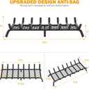 Fireplace Grate 30inch with Ember Retainer | Fireplace Log Grate with Heavy Duty Solid Round Steel 3/4 Bar | No Assembly Required Hearth Grate for Firepit Firewood Log Indoor Wood Stove Burning