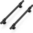 Ravinte 30 Pack 8-13/16 Inch Cabinet Pulls Kitchen Cupboard Handles with Round Base Matte Black Drawer Pulls Cabinet Handles 8-13/16" Length,6-1/4" Hole Center