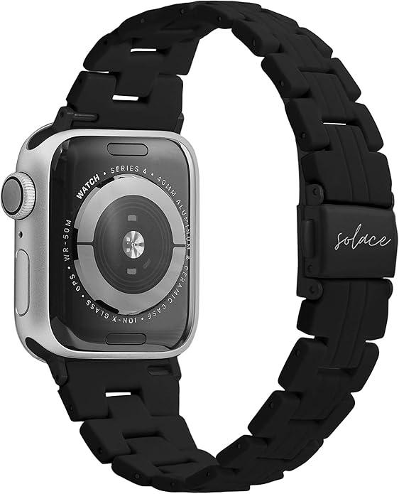 Solace Bands Slim Matte Resin Watch Band - Universal Fit for Apple Watch Bands for Women and Men, iWatch Bands for 38mm 40mm 41mm 42mm 44mm 45mm 49mm Ultra, SE and Series 10 9 8 7 6 5 4 3 2 1