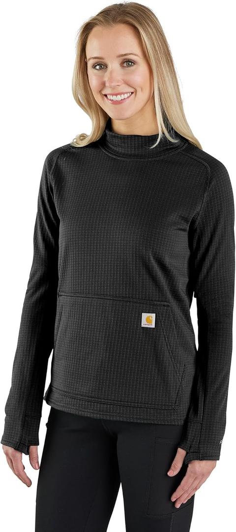 Carhartt Women's 106453 Women's Force Relaxed Fit Long-Sleeve Pullover (Black, Small)