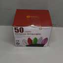 C9 Christmas Lights Outdoor, 50 FT 50 LED Vintage Warm White C9 String Lights Connectable for Christmas Tree Roofline Patio Garden Backyard Holiday Party Indoor Outdoor Decoration, Green Wire