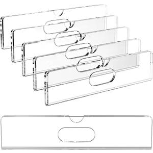 Nameplate for Doors with Adhesive Tapes - 5 Pack 2x8 Inch Clear Acrylic Office Door Name Plate Classroom Wall Name Plate Holder Horizontal Nameplate Holder Plastic Sign Frame