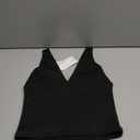 REORIA Women's Sexy Plunge Deep V Neck Sleeveless V Backless Tank Top Workout Yoga Crop Tops (Black), Small