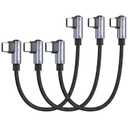 Right Angle USB C to USB C Cable 0.5FT 3Pack, Short 6 inch USB C Charger Cable 65W Fast Charging Cords for iPhone 15/16,Power Bank and USB Type C Devices