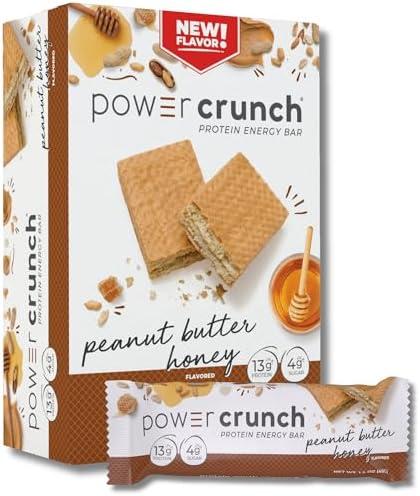 Pack of 2 Power Crunch Protein Wafer Bars, High Protein Snacks with Delicious Taste, Peanut Butter Honey, 1.4 Ounce (5 Count) (BBD 03 JAN 2026)
