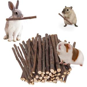 700g Apple Sticks Molar Wood Treats, Rabbit Toys Chinchilla Guinea Pig Bunny Toys Wood Chews Sticks for Teeth Rabbit Food Guinea Pig Hamster Gerbil Chews Small Animals Snacks(200 Pcs)