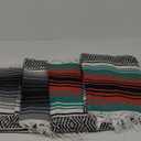 Preboun 4 Pcs Large Mexican Yoga Blanket Pack 45 x 70 Inch Thick Woven Camping Picnic Beach Car Travel Throw Blanket Outdoor Patio Mat Towel (Gray, Orange Green)