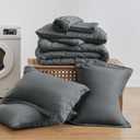 Love's cabin King Size Comforter Set Dark Grey, 7 Pieces King Bed in a Bag, All Season Bedding Sets with 1 Comforter, 1 Flat Sheet, 1 Fitted Sheet, 2 Pillowcase and 2 Pillow Sham