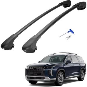JOYTUTUS Lockable Roof Rack Cross Bars Compatible with Hyundai Palisade SE SEL XRT Limited Calligraphy 2019-2025 with Rails, Aluminum Crossbar for Cargo Bag Kayak Bike Skiboard Luggage Rack